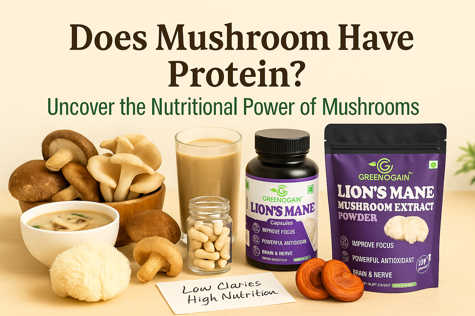 does mushroom have protein